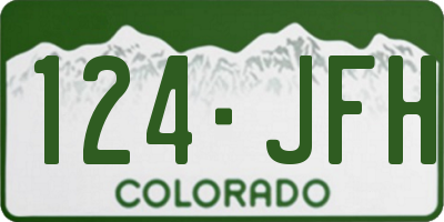 CO license plate 124JFH