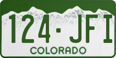 CO license plate 124JFI