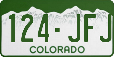 CO license plate 124JFJ
