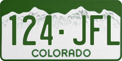 CO license plate 124JFL