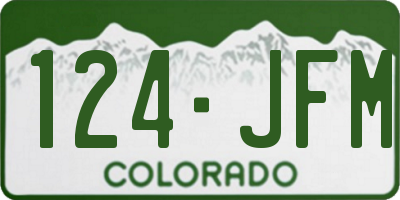 CO license plate 124JFM