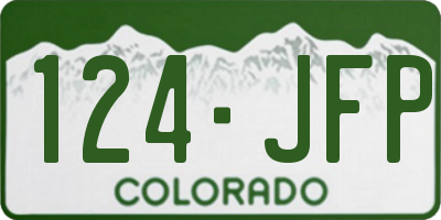 CO license plate 124JFP