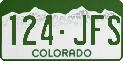 CO license plate 124JFS