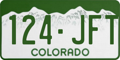CO license plate 124JFT