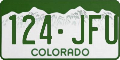 CO license plate 124JFU