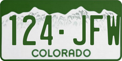 CO license plate 124JFW