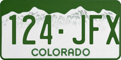 CO license plate 124JFX
