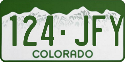 CO license plate 124JFY