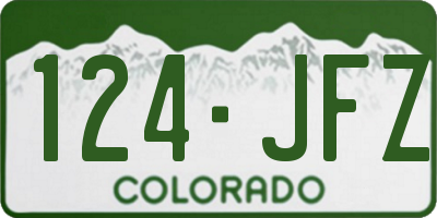 CO license plate 124JFZ