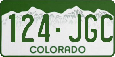 CO license plate 124JGC