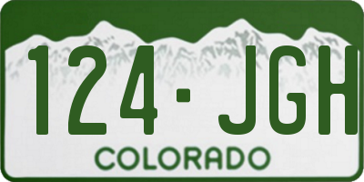 CO license plate 124JGH