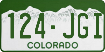 CO license plate 124JGI