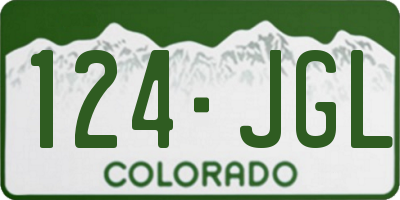 CO license plate 124JGL