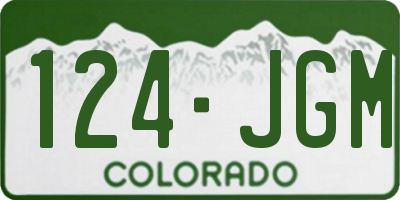 CO license plate 124JGM