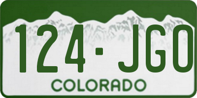 CO license plate 124JGO
