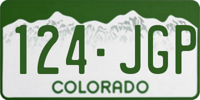 CO license plate 124JGP
