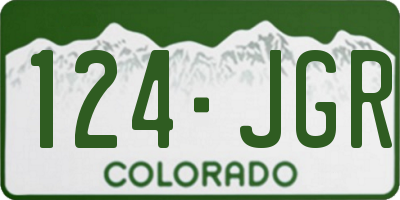 CO license plate 124JGR
