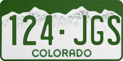 CO license plate 124JGS