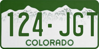 CO license plate 124JGT