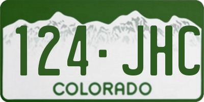 CO license plate 124JHC
