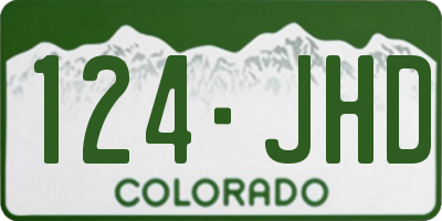 CO license plate 124JHD