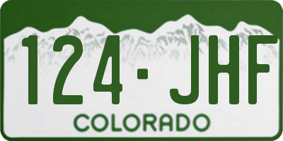 CO license plate 124JHF