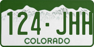 CO license plate 124JHH