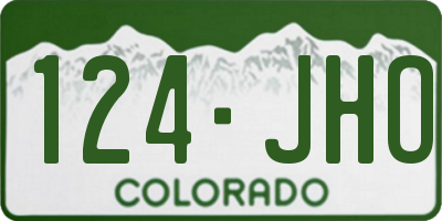 CO license plate 124JHO