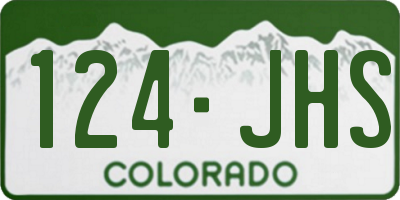 CO license plate 124JHS