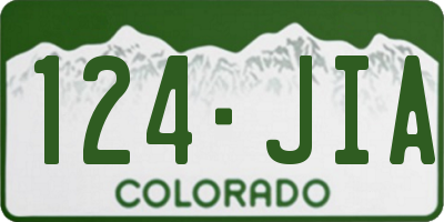 CO license plate 124JIA