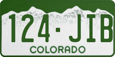 CO license plate 124JIB