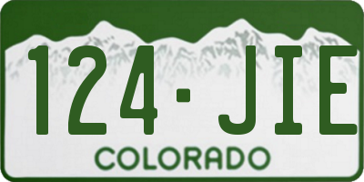 CO license plate 124JIE