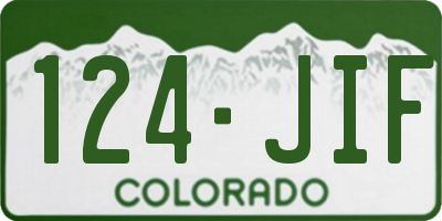 CO license plate 124JIF