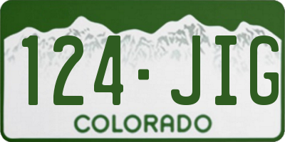 CO license plate 124JIG