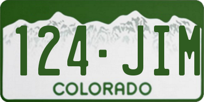 CO license plate 124JIM