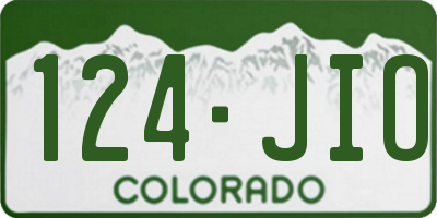 CO license plate 124JIO