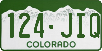 CO license plate 124JIQ