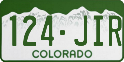 CO license plate 124JIR