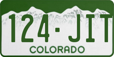 CO license plate 124JIT