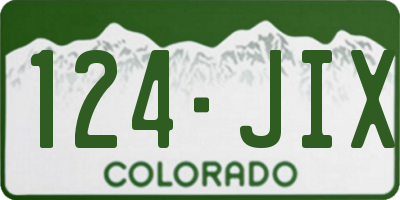 CO license plate 124JIX