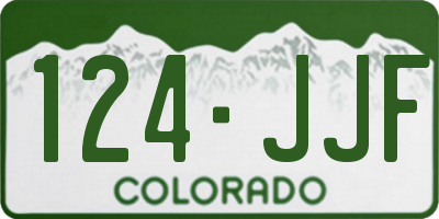 CO license plate 124JJF