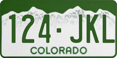 CO license plate 124JKL