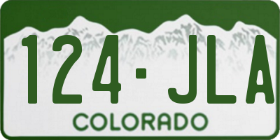 CO license plate 124JLA