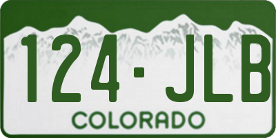 CO license plate 124JLB