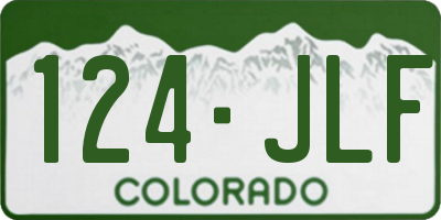 CO license plate 124JLF