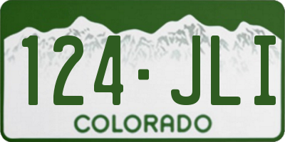 CO license plate 124JLI
