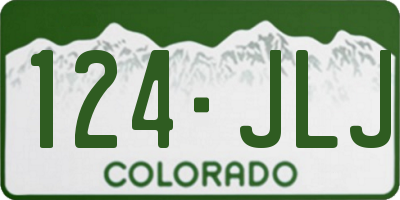CO license plate 124JLJ