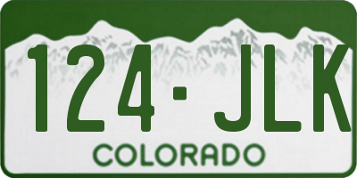 CO license plate 124JLK