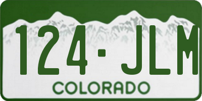 CO license plate 124JLM