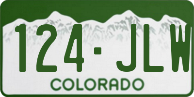 CO license plate 124JLW